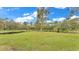 Serene pond view with a grassy area and large tree at 9240 Moore Rd, Lakeland, FL 33809