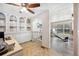 Home office with built-in cabinets and hardwood floors at 1610 Reynolds Rd # 79, Lakeland, FL 33801