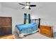 Bedroom with a double bed and ceiling fan at 2199 Ontario Way, Lakeland, FL 33805