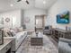 Bright living room features a comfy sofa, large TV, and plenty of natural light at 5435 Se 127Th Ln, Belleview, FL 34420
