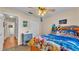 Bedroom with a double bed and ocean-themed decor at 7525 Jessamine Dr, Lakeland, FL 33810