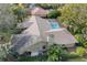 An overhead view of the house showing the roof and backyard at 3845 Garnet Dr, Mulberry, FL 33860