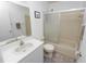 Clean bathroom with shower/tub combo and updated vanity at 227 Ridgedale Dr, Lakeland, FL 33809