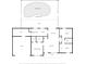Floor plan showcasing a spacious layout with two bedrooms, two baths, and a swimming pool at 227 Ridgedale Dr, Lakeland, FL 33809