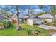 Inviting front yard with a well-maintained lawn and palm trees at 4617 S Devon Ave, Lakeland, FL 33813