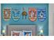 Harry Potter themed bedroom with a king-size bed and house banners at 531 Las Fuentes Dr, Kissimmee, FL 34746