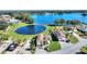 Aerial view of property showcasing lakefront location at 535 Narrow Pond Rd, Polk City, FL 33868