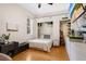 Simple bedroom with built-in shelving and closet at 6818 Hayter Drive, Lakeland, FL 33813