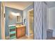 Bathroom with single sink vanity and shower at 3915 Pipkin Creek Rd, Lakeland, FL 33811
