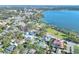 Aerial view of the home near the lake and city at 425 E Belmar St, Lakeland, FL 33803