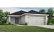One-story home with gray siding, black roof, and attached two-car garage at 1839 Daystar Dr, Haines City, FL 33844