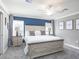 Spacious bedroom with large bed, nightstands, and blue accent wall at 734 Sw 77Th Cir, Ocala, FL 34474