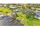 Aerial view of lakefront home with dock and backyard at 912 Lake Jessie Dr, Winter Haven, FL 33881