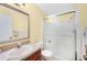 Clean bathroom with a walk-in shower and updated vanity at 4241 Oak Loop # 36, Mulberry, FL 33860