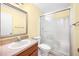 Bathroom with shower/tub combo and neutral color palette at 4243 Oak Loop # 35, Mulberry, FL 33860
