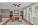 Home office with built-in shelving and lake view at 809 Fairlane Dr, Lakeland, FL 33809