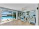 Sunroom with pool and lake view, comfortable seating at 809 Fairlane Dr, Lakeland, FL 33809