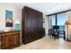 Beachfront condo office with ocean view and murphy bed at 4139 S. Atlantic Ave # B504, New Smyrna Beach, FL 32169
