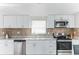 Modern kitchen with white cabinets and granite countertops at 1355 Powers Ave, Daytona Beach, FL 32117