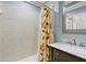 Bathroom featuring shower, sink, and vanity at 1795 Hideaway Ln, Edgewater, FL 32141