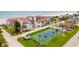 Aerial view of beachside condos with tennis court at 3001 S Atlantic Ave # 502, New Smyrna Beach, FL 32169
