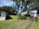 Spacious backyard with large trees and shed at 535 S Peninsula Ave, New Smyrna Beach, FL 32169