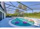 Inviting kidney-shaped pool with screened enclosure at 756 Bay Dr, New Smyrna Beach, FL 32168