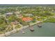 Aerial view of waterfront property with boat docks at 5090 Riverside Dr # 105, Port Orange, FL 32127