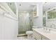 Modern bathroom with a walk-in shower at 5301 S Atlantic Ave # 630, New Smyrna Beach, FL 32169