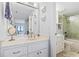 Clean bathroom with a vanity and bathtub at 5301 S Atlantic Ave # 630, New Smyrna Beach, FL 32169