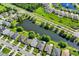 Aerial view of neighborhood with a pond, showing home location at 5321 Cordgrass Bend Ln, Port Orange, FL 32128