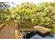 Wooden dock on calm water with lush trees background at 2051 Cornell Pl, Port Orange, FL 32128