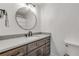 Clean bathroom with a modern vanity and large mirror at 40 Oak Tree Dr, New Smyrna Beach, FL 32169