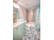 Updated bathroom with a shower/tub combo and stylish tile at 4175 S Atlantic Ave # 4120, New Smyrna Beach, FL 32169