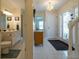 Inviting entryway with a view of the living room and front door at 320 Due East St, New Smyrna Beach, FL 32169