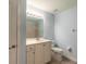 Bathroom with light blue walls and a single sink vanity at 424 Luna Bella Ln # 433, New Smyrna Beach, FL 32168