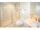 Bathroom with shower, toilet and vanity at 241 Riverside Dr # 510, Holly Hill, FL 32117