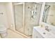 Clean bathroom with a shower stall and vanity at 241 Riverside Dr # 510, Holly Hill, FL 32117