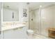 Bathroom with a single vanity, toilet and large walk-in shower at 241 Riverside Dr # 2007, Holly Hill, FL 32117