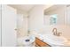 Bathroom with tub, toilet and vanity at 1600 Big Tree Rd # D2, South Daytona, FL 32119