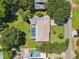 Aerial view showing house, pool, and large backyard at 813 E 13Th Ave, New Smyrna Beach, FL 32169