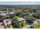Aerial view of a house nestled in a lush, quiet neighborhood near the water at 813 E 13Th Ave, New Smyrna Beach, FL 32169