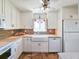 White kitchen with farmhouse sink, tile backsplash, and view from window at 3606 S Peninsula Dr # 614, Port Orange, FL 32127