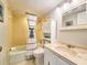Bathroom with shower/tub, vanity, and linen cabinet at 3606 S Peninsula Dr # 614, Port Orange, FL 32127
