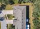 Aerial view of home showing roofline and yard at 679 Mount Olympus Blvd, New Smyrna Beach, FL 32168