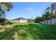 Spacious backyard with grassy area and screened pool at 510 Sun Lake Dr, Port Orange, FL 32127