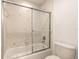 Bathroom with shower/tub combo and tile flooring at 2266 Hawks Cove Cir, New Smyrna Beach, FL 32168