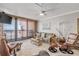 Relaxing living room with ocean view, comfortable seating, and large TV at 4141 S Atlantic Ave # 502, New Smyrna Beach, FL 32169