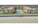 Aerial view of beachfront condo complex with pool at 3801 S Atlantic Ave # 307, New Smyrna Beach, FL 32169