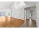 Open concept living room and hallway with hardwood floors at 172 Gull S Dr, Daytona Beach, FL 32119